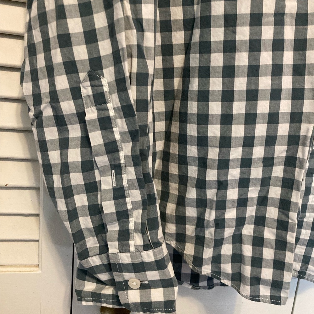 Men’s J.Crew Gingham Blue And White Button Down Shirt Size Large - Picture 5 of 8